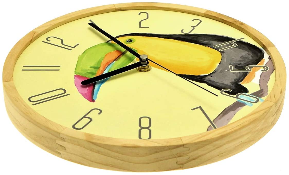 Holzwerk Wanduhr Tukan Vogel Tiere Holz Wohnzimmer Uhr - Holzwerk