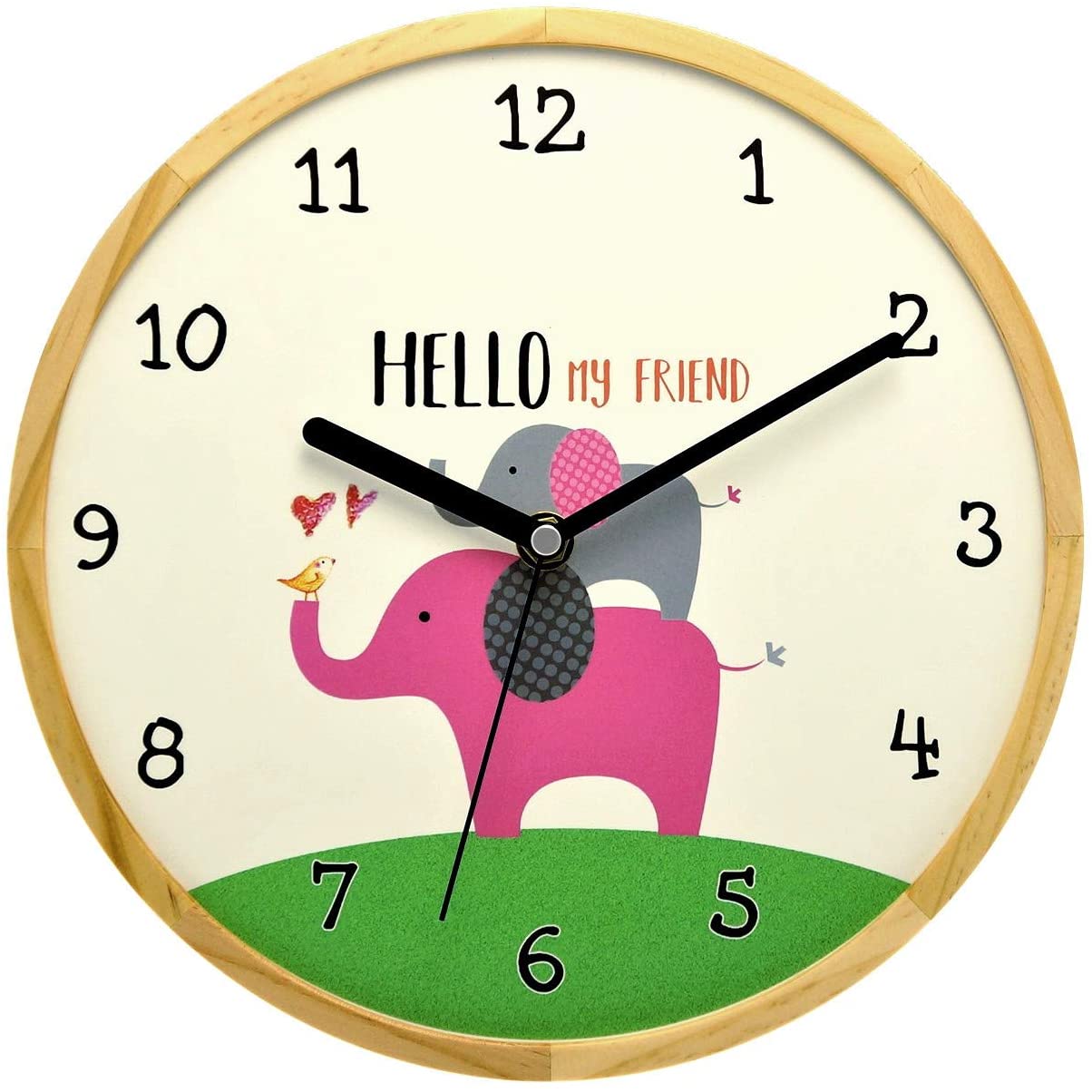 Holzwerk Wanduhr Elefanten Baby Elefant Love Tiere Holz Kinder Uhr - Holzwerk