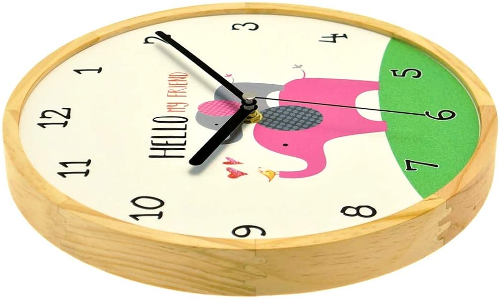 Holzwerk Wanduhr Elefanten Baby Elefant Love Tiere Holz Kinder Uhr - Holzwerk