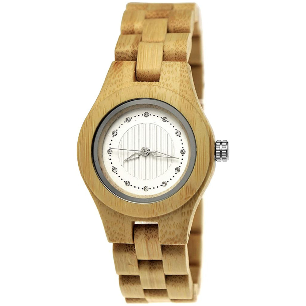 Holzwerk Damen Holzuhr kleine Holz Designer Armbanduhr Beige Weiss