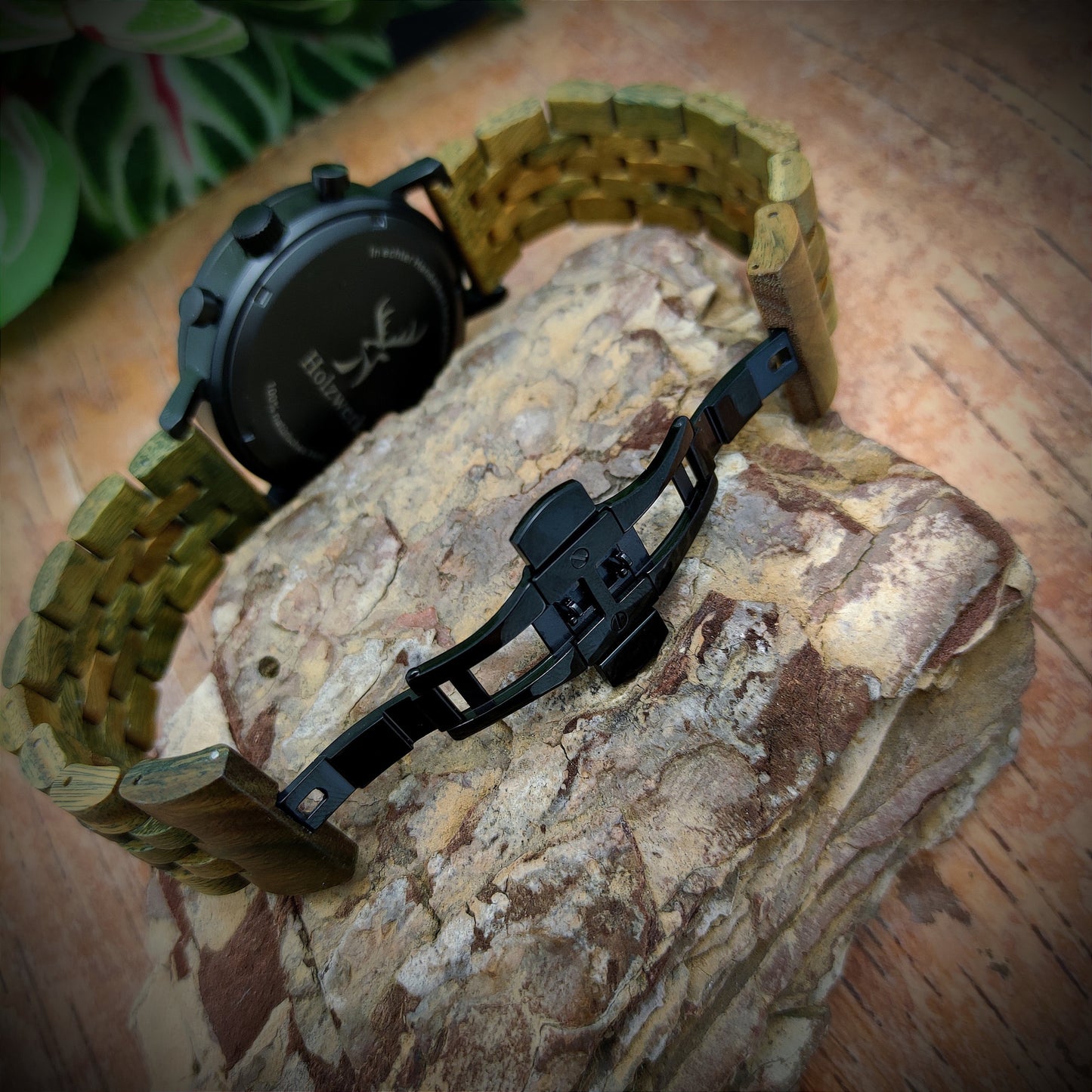 Holzwerk Herren Holzuhr Chronograph Datum Braun Grün Schwarz - Holzwerk