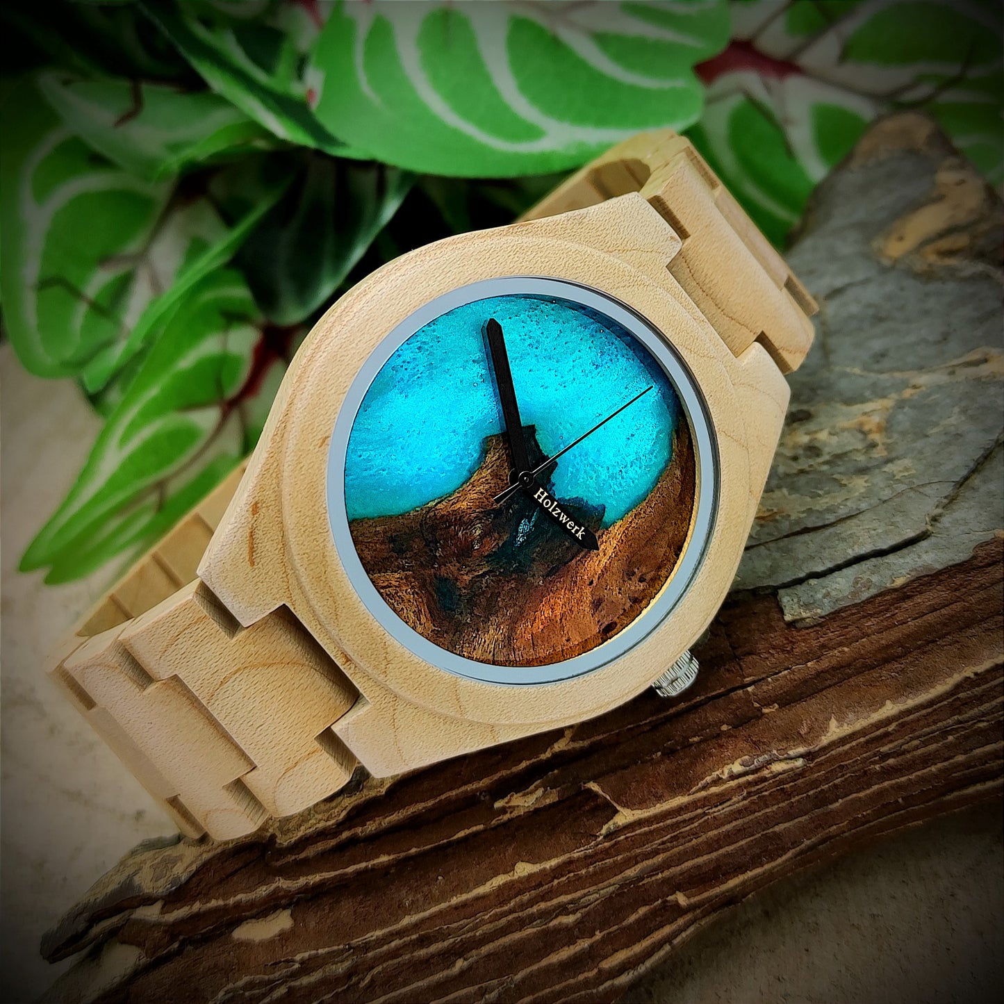 Holzwerk Damen & Herren Holzuhr Holz Epoxidharz Armbanduhr - Holzwerk