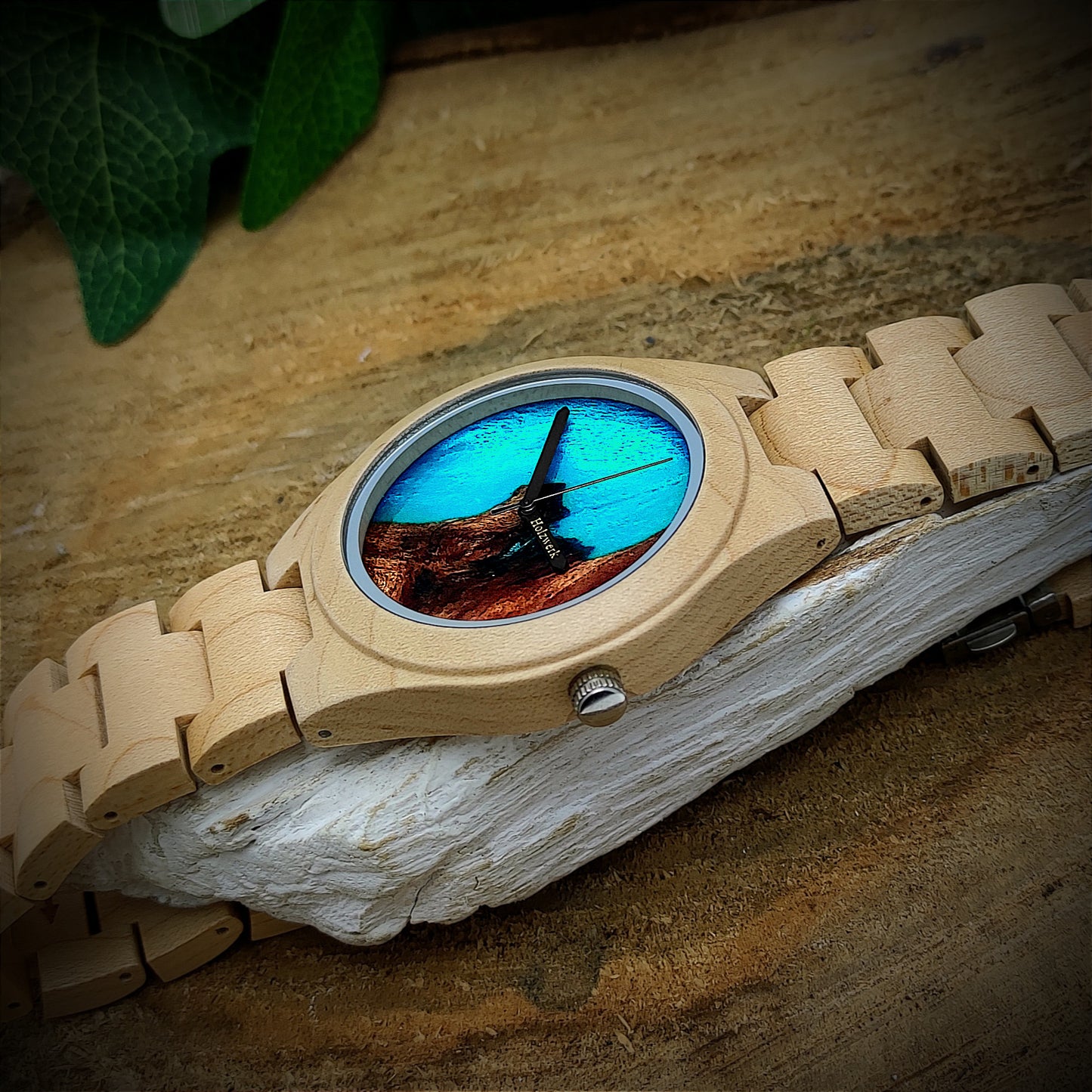 Holzwerk Damen & Herren Holzuhr Holz Epoxidharz Armbanduhr - Holzwerk