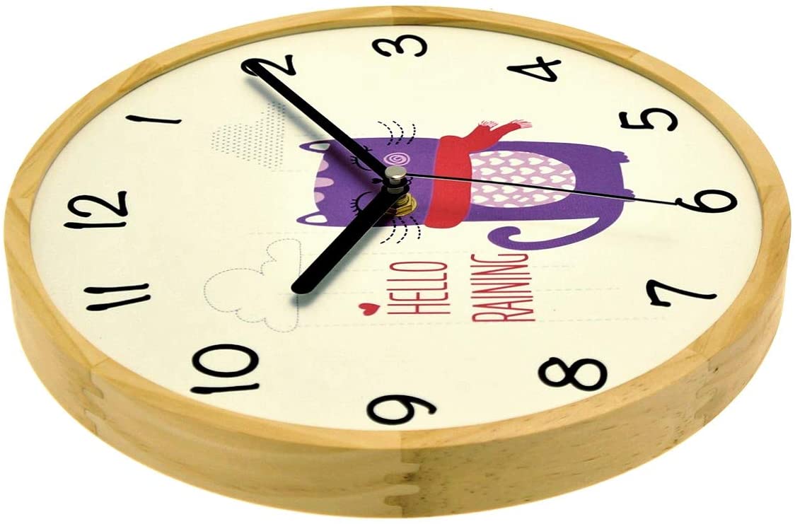 Holzwerk Wanduhr Katze Cat Tiere Lila Kätzchen Holz Kinder Uhr - Holzwerk 