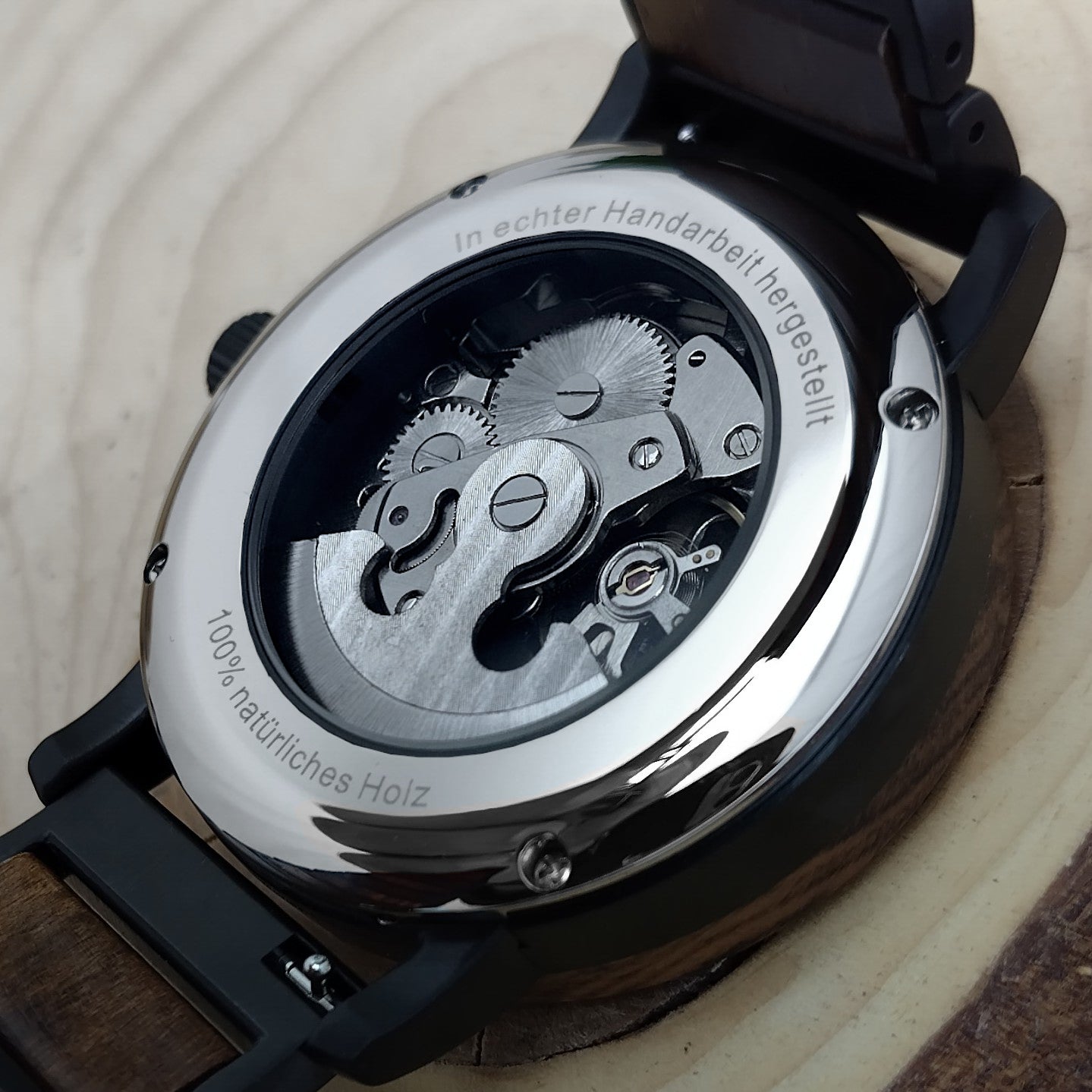 Holzwerk Hombre Mecánico Automático Reloj De Madera Negro Marrón Azul